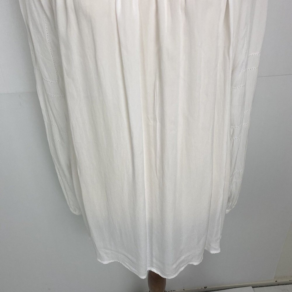 Witchery Size 10 Women's Top Blouse White Relaxed Long Sleeve - Picture 3 of 11